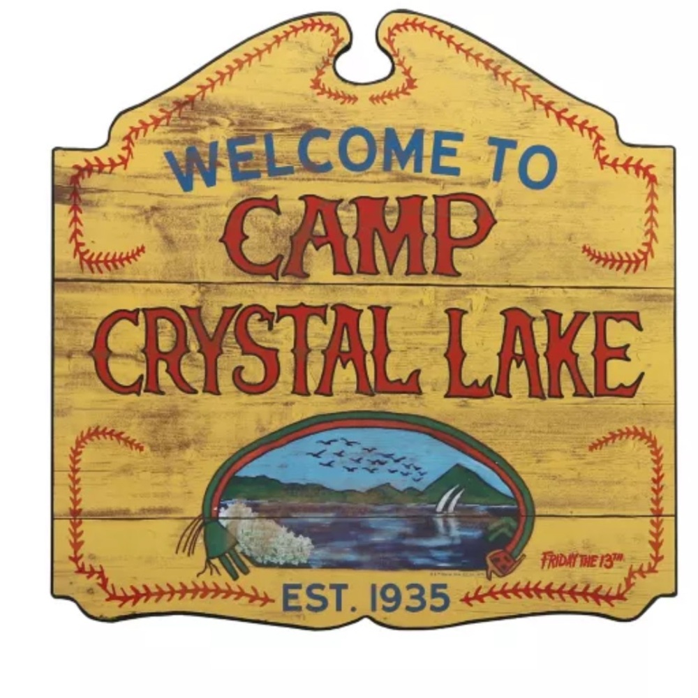 Welcome to Camp Crystal Lake Sign